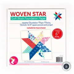 It's Sew Emma Quilt Block Foundation Paper (FPP) - Woven Star 6x6 inch