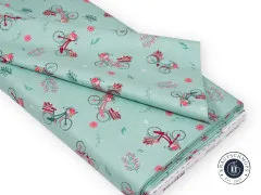 Riley Blake Baumwoll Designerstoff - Berry Market - Bicycles Mint