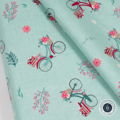 Riley Blake Baumwoll Designerstoff - Berry Market - Bicycles Mint Riley Blake Baumwoll Designerstoff - Berry Market - Bicycles Mint