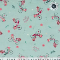 Riley Blake Baumwoll Designerstoff - Berry Market - Bicycles Mint Riley Blake Baumwoll Designerstoff - Berry Market - Bicycles Mint