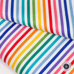 Riley Blake Baumwoll Designerstoff - 1/8 Stripe - Rainbow