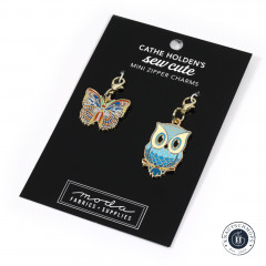 Reißverschluss-Anhänger (Zipper Charms) - Cathe Holden - Schmetterling und Eule