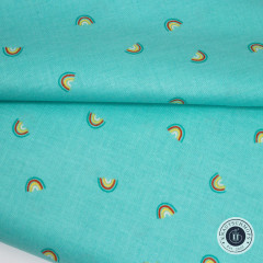 Cotton & Steel - Basics - Always Look For Rainbows - Refreshing Teal Fabric