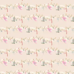 Cotton&Steel Fabrics - Yee-Haw Holidays - Giddy-Up Garland - There’S Snow Place Like Home Metallic
