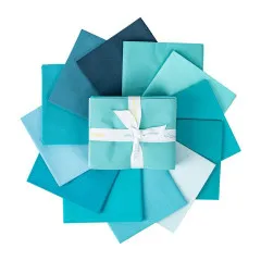 Riley Blake Basic - Confetti Cotton Solid - Fat Quarter Bundle - Aqua