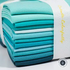 Riley Blake Basic - Confetti Cotton Solid - Fat Quarter Bundle - Aqua