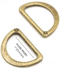 ByAnnie's - 1inch D-Ring Flat - Antique Brass