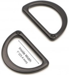 ByAnnie's - 1inch D-Ring Flat - Black metal