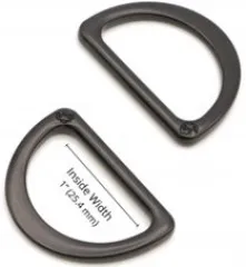 ByAnnie's - 1inch D-Ring Flat - Black metal