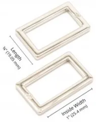 ByAnnie's - 1inch Rectangle Ring Flat - Nickel
