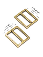 ByAnnie's - 1inch Slider - widemouth, flat - Antique Brass