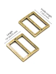 ByAnnie's - 1inch Slider - widemouth, flat - Antique Brass