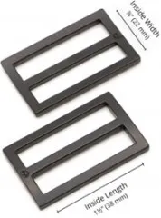 ByAnnie's - 1.5inch Slider - widemouth, flat - Black metal