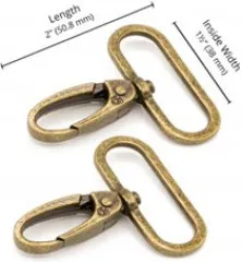 ByAnnie's - 1.5inch Swivel Snap Hook - Antique Brass (Drehbarer Karabinerhaken)