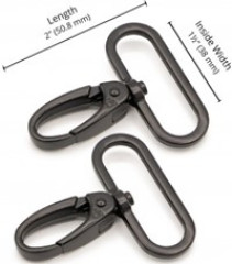 ByAnnie's - 1.5inch Swivel Snap Hook - Black metal (Drehbarer Karabinerhaken)