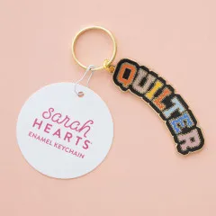 Sarah Hearts - Schlüsselanhänger - Quilter Enamel