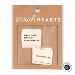 Sarah Hearts Label - Hand Wash, Dry Flat, Love Forever