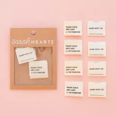 Sarah Hearts Label - Wash Cold, Dry Low, Love Forever