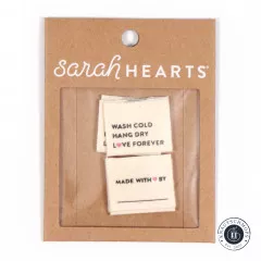 Sarah Hearts Label - Wash Cold, Dry Low, Love Forever