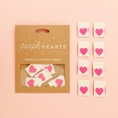 Sarah Hearts Label - Pink Heart