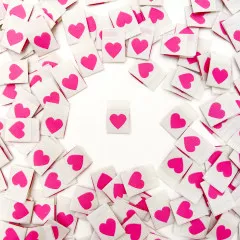 Sarah Hearts Label - Pink Heart