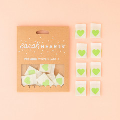 Sarah Hearts Label - Green Heart