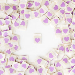 Sarah Hearts Label - Purple Heart