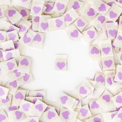 Sarah Hearts Label - Purple Heart