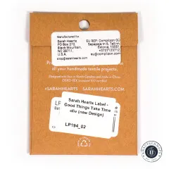 Sarah Hearts Label - Good Things Take Time oliv (new Design)