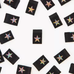 Sarah Hearts Label - Metallic Rainbow Star