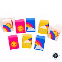 Sarah Hearts Label - Sun and Rainbow