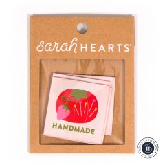 Sarah Hearts Label - Tomato Pin Cushion Handmade