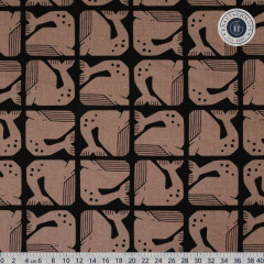 Cotton & Steel - By The Seaside II - Grumpy Whale - Black Unbleached Canvas Fabric