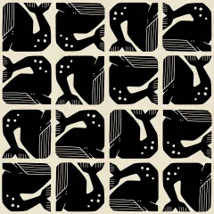 Cotton & Steel - By The Seaside II - Grumpy Whale - Black Unbleached Fabric