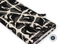 Cotton & Steel - By The Seaside II - Grumpy Whale - Black Unbleached Fabric
