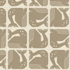 Cotton & Steel - By The Seaside II - Grumpy Whale - Gray Unbleached Fabric