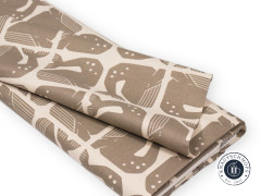 Cotton & Steel - By The Seaside II - Grumpy Whale - Gray Unbleached Fabric