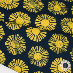 Cotton & Steel - By The Seaside II - Sunshine - Navy Unbleached Canvas Fabric