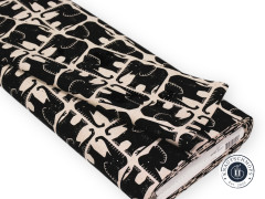 Cotton & Steel - Rising Sun - Jolly Elephant - Black Unbleached Canvas Fabric