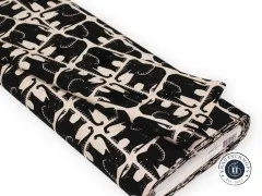 Cotton & Steel - Rising Sun - Jolly Elephant - Black Unbleached Canvas Fabric
