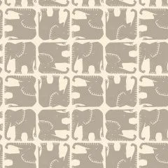Cotton & Steel - Rising Sun - Jolly Elephant - Elephant Gray Fabric