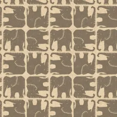 Cotton & Steel - Rising Sun - Jolly Elephant - Elephant Gray Unbleached Canvas Fabric