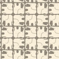 Cotton & Steel - Rising Sun - Jolly Elephant - Greige Fabric