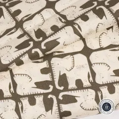 Cotton & Steel - Rising Sun - Jolly Elephant - Greige Fabric