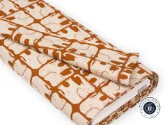 Cotton & Steel - Rising Sun - Jolly Elephant - Umber Unbleached Canvas Fabric