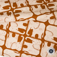 Cotton & Steel - Rising Sun - Jolly Elephant - Umber Unbleached Canvas Fabric