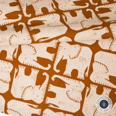 Cotton & Steel - Rising Sun - Jolly Elephant - Umber Unbleached Canvas Fabric