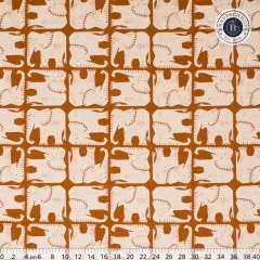 Cotton & Steel - Rising Sun - Jolly Elephant - Umber Unbleached Canvas Fabric