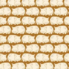 Cotton & Steel - Rising Sun - Weary Hippo - Umber Fabric