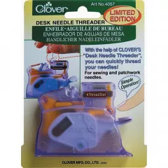 Clover Desk Needle Threader purple